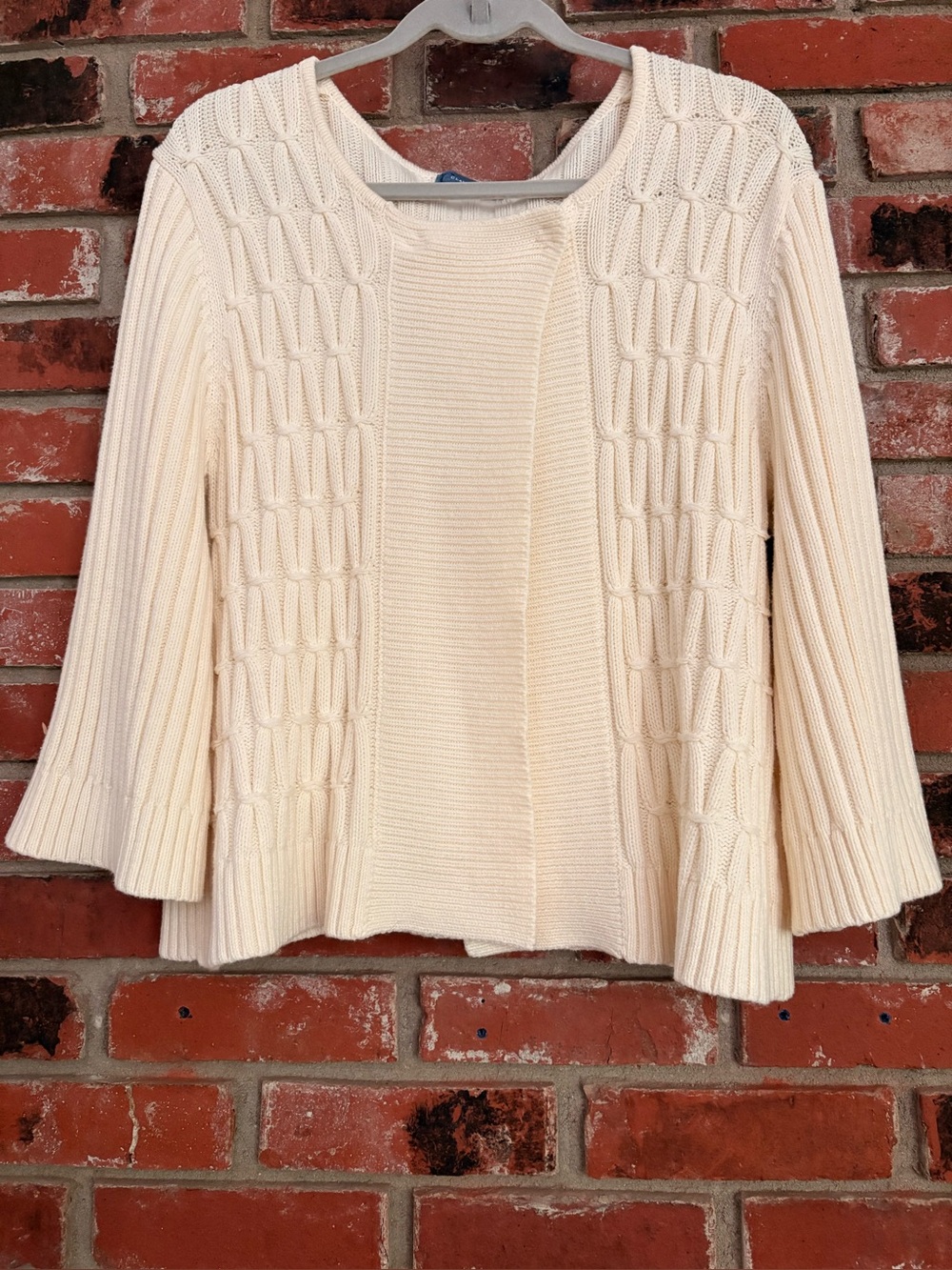 Vintage Classic Elements Soft Butter Yellow Flare Sleeve Cardigan Sz L/ XL